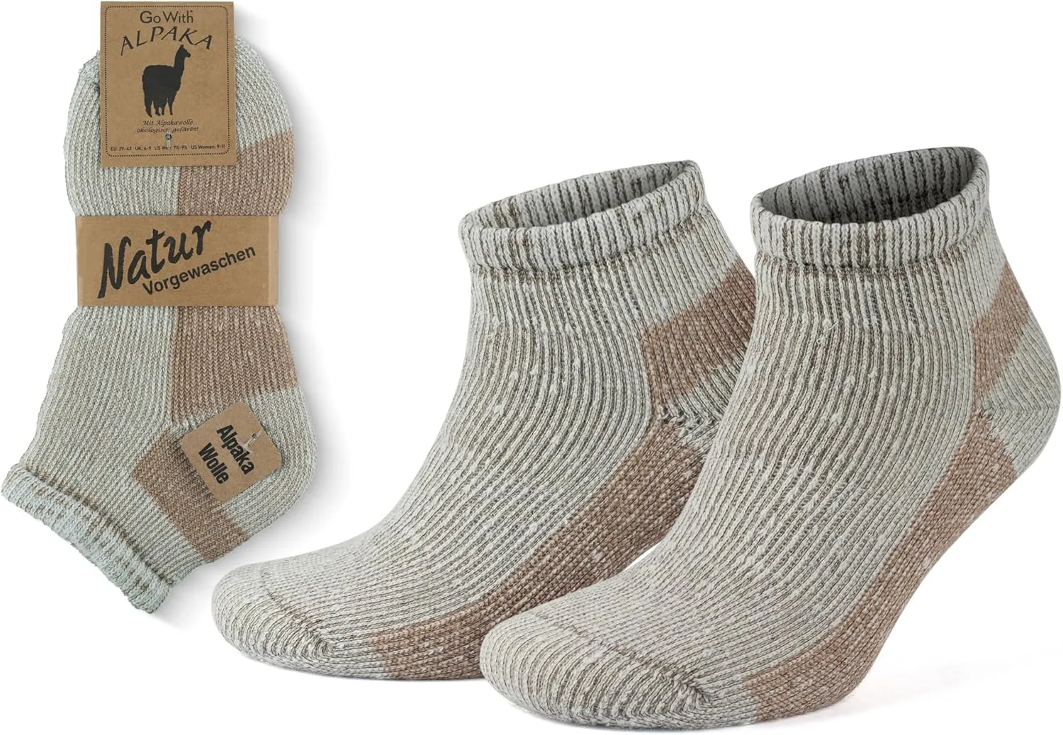 GoWith Alpaca Wool Low-Cut Socks for Men & Women, Cushioned Terry Warm Thermal Thick Merino Blend Camping Socks