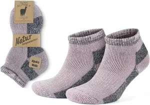 GoWith Alpaca Wool Low-Cut Socks for Men & Women, Cushioned Terry Warm Thermal Thick Merino Blend Camping Socks