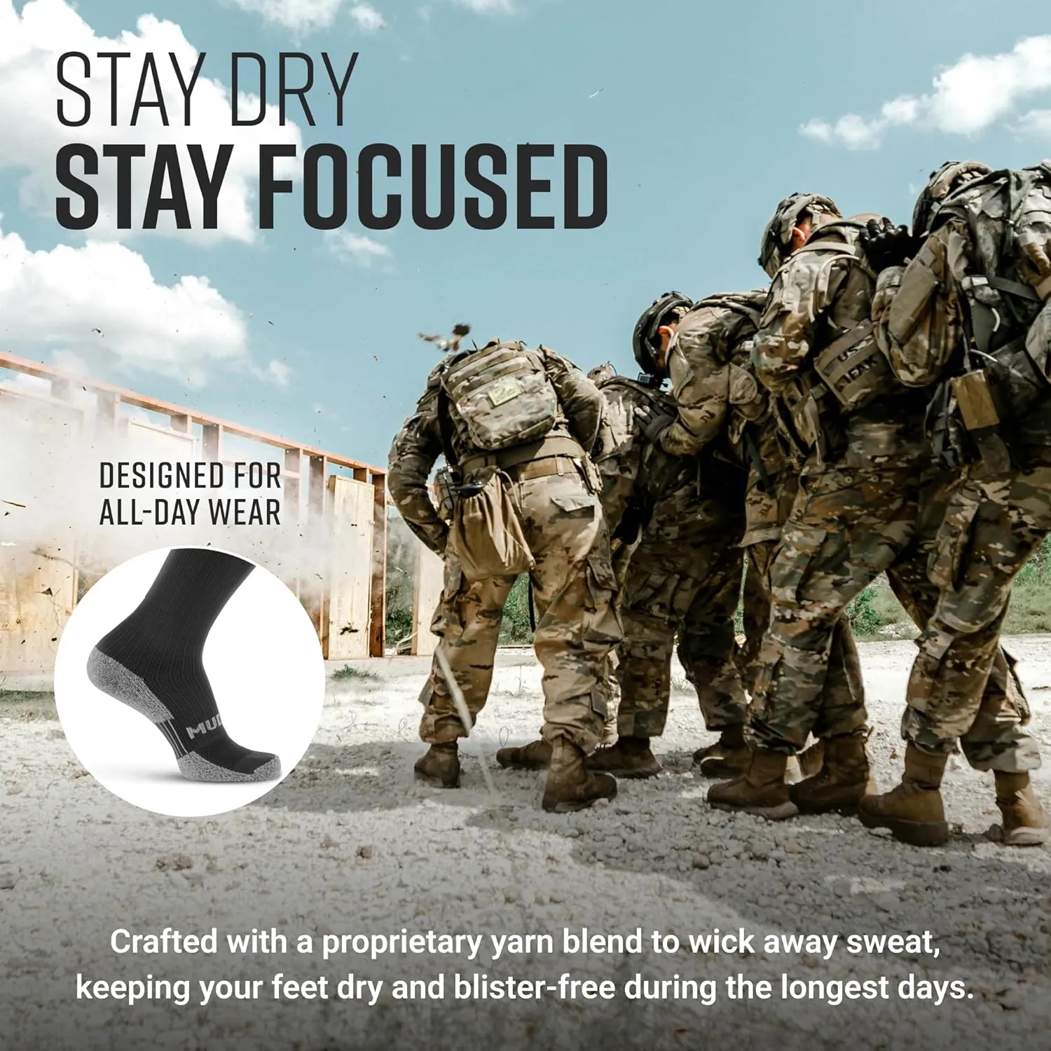Graduated Compression Socks, Durable, Sweat-Resistant OCR Performance Socks with Cushioned Footbed, Made in USA