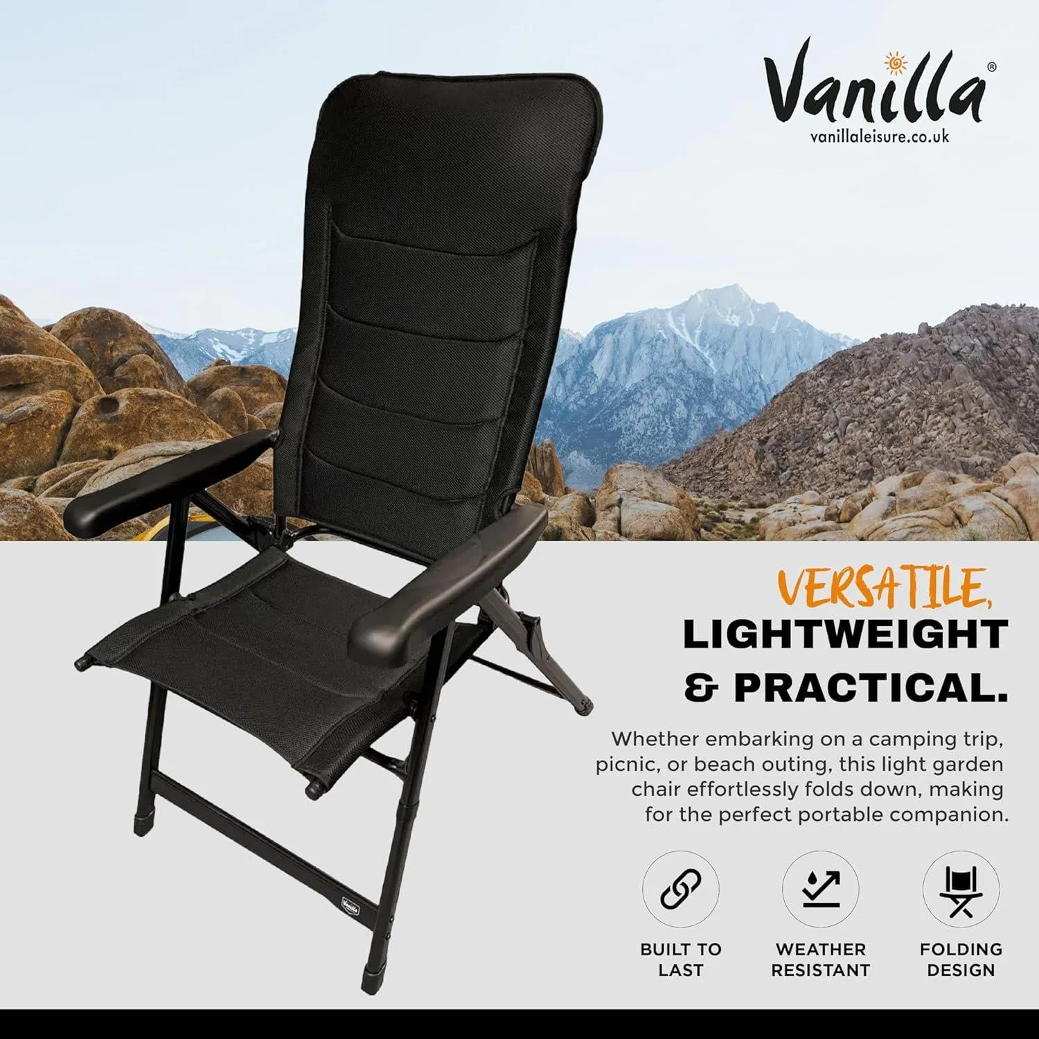 Granada 3D Mesh Multi Position Reclining Chair and Matching Folding Footrest