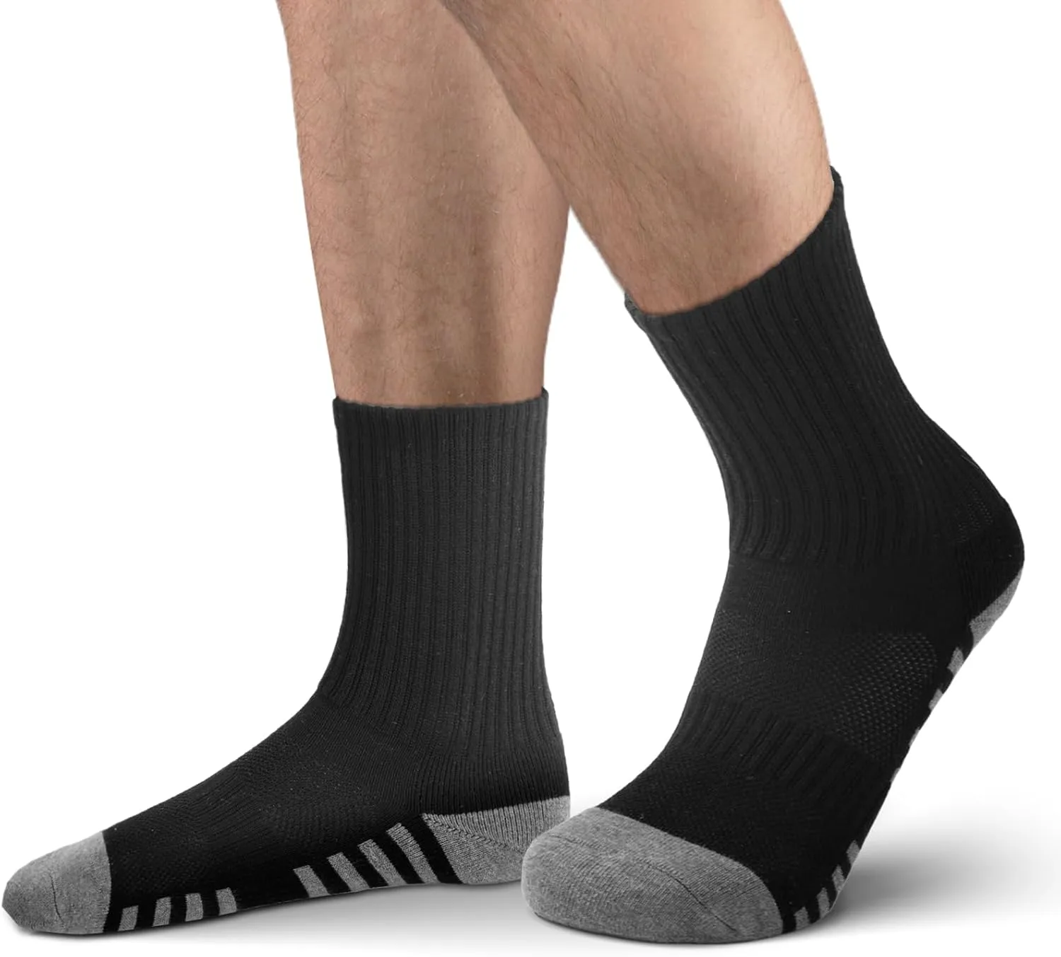 GRAPMKTG 6 Pack Cotton Crew Athletic Socks Men Women Cushioned Boot Work Socks Moisture Wicking Hiking Running Sports Socks