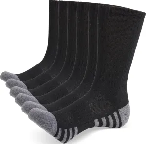 GRAPMKTG 6 Pack Cotton Crew Athletic Socks Men Women Cushioned Boot Work Socks Moisture Wicking Hiking Running Sports Socks