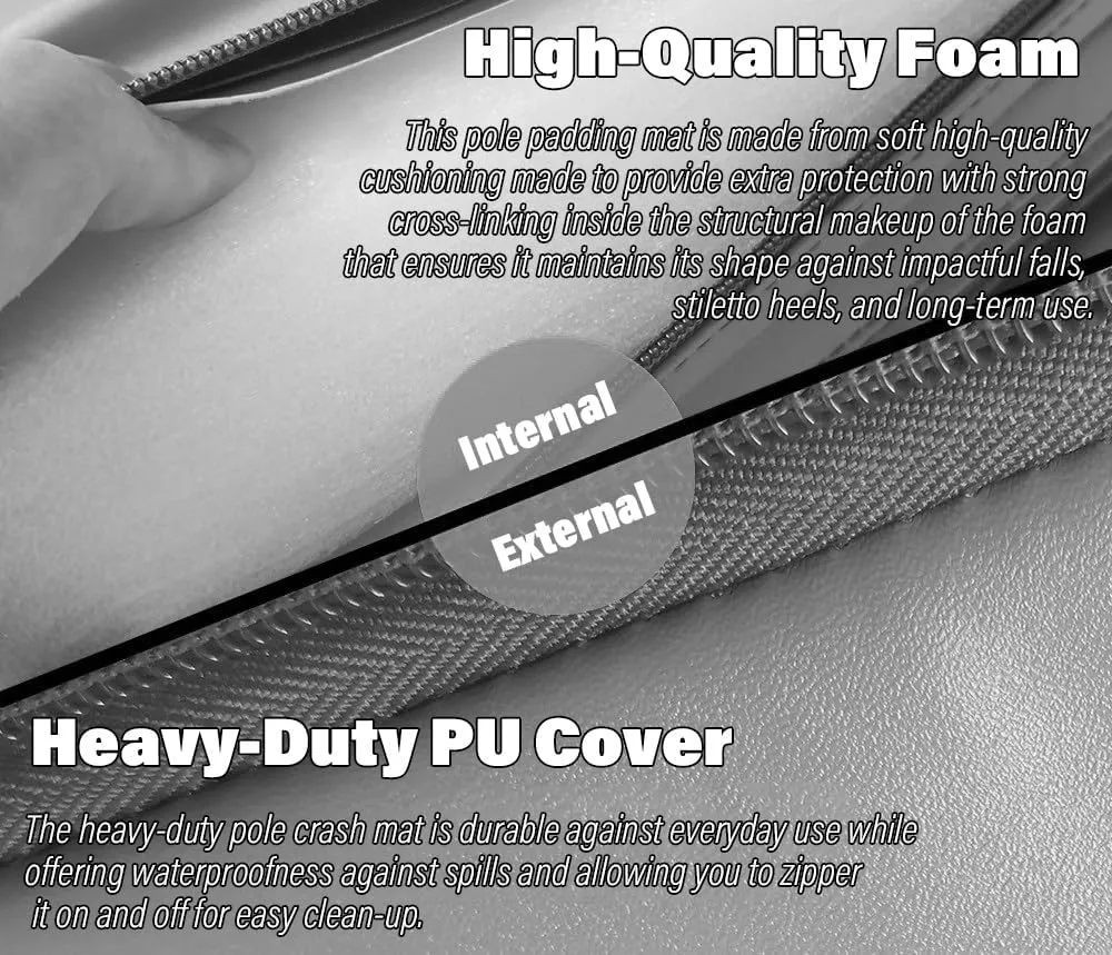 Gray Pole Crash Mat Round - 3ft/4ft/5ft/6ft Foldable Circular Exercise Dance Pole Mat for Home/Studio, 1/2/4 inch Thickness Safety Landing Padding Dancing Cushion for Pole ( Color : 110cm/3.6ft/43in ,