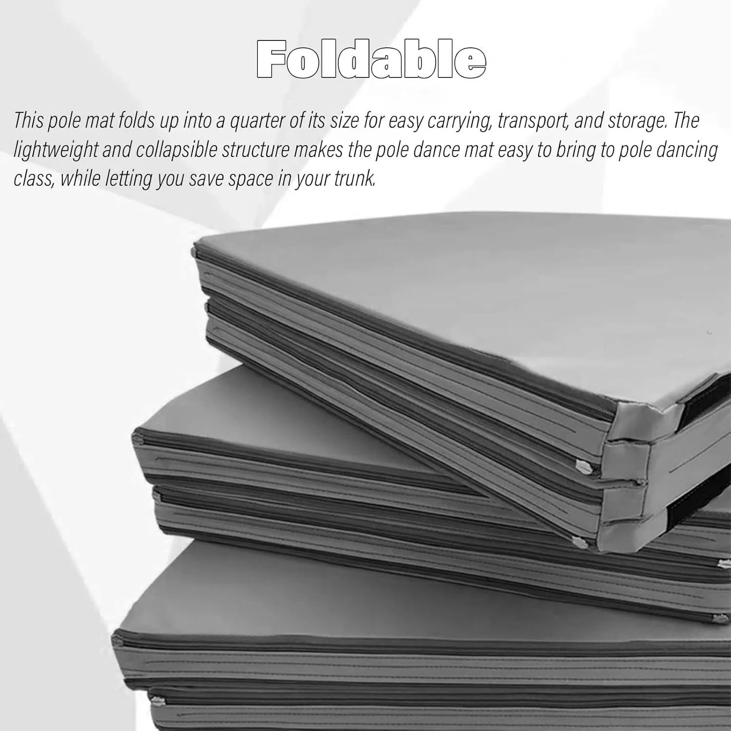Gray Pole Crash Mat Round - 3ft/4ft/5ft/6ft Foldable Circular Exercise Dance Pole Mat for Home/Studio, 1/2/4 inch Thickness Safety Landing Padding Dancing Cushion for Pole ( Color : 110cm/3.6ft/43in ,