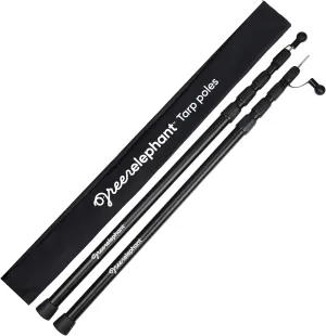 Green Elephant Camping Tarp Poles - Adjustable Aluminum Telescoping Tent Poles for Tarps, Canopy & Awning - Heavy Duty Collapsible Pole Set of 2 - Extends 8ft, Shrinks to 2ft - Caravan & Beach Shade