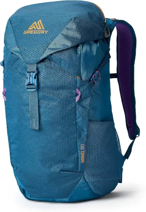 Gregory Nano 30L Unisex Day Hiking/Commuter/Active Travel Backpack, Breathable Backpanel, Hydration Port, One Size Fits All, Icon Teal