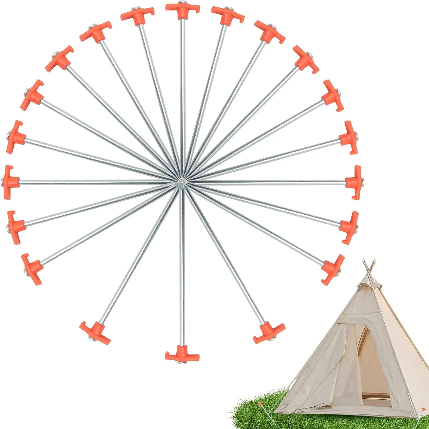 Ground Stakes Tent | Camping Tarp Tent Pegs Nails | Heavy Duty Outdoor Tarp Canopy Fixation Spikes for Mountain Hiking Beach Garden Sand Patio Trekking Expedition
