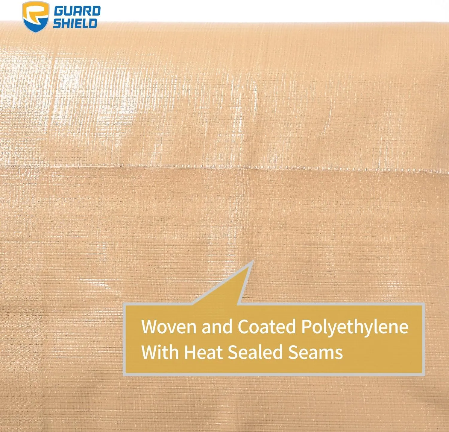 GUARD SHIELD Beige Tarp 10x10 Feet Large Tarps Heavy Duty Outdoor Tarpaulin Cover 12mil