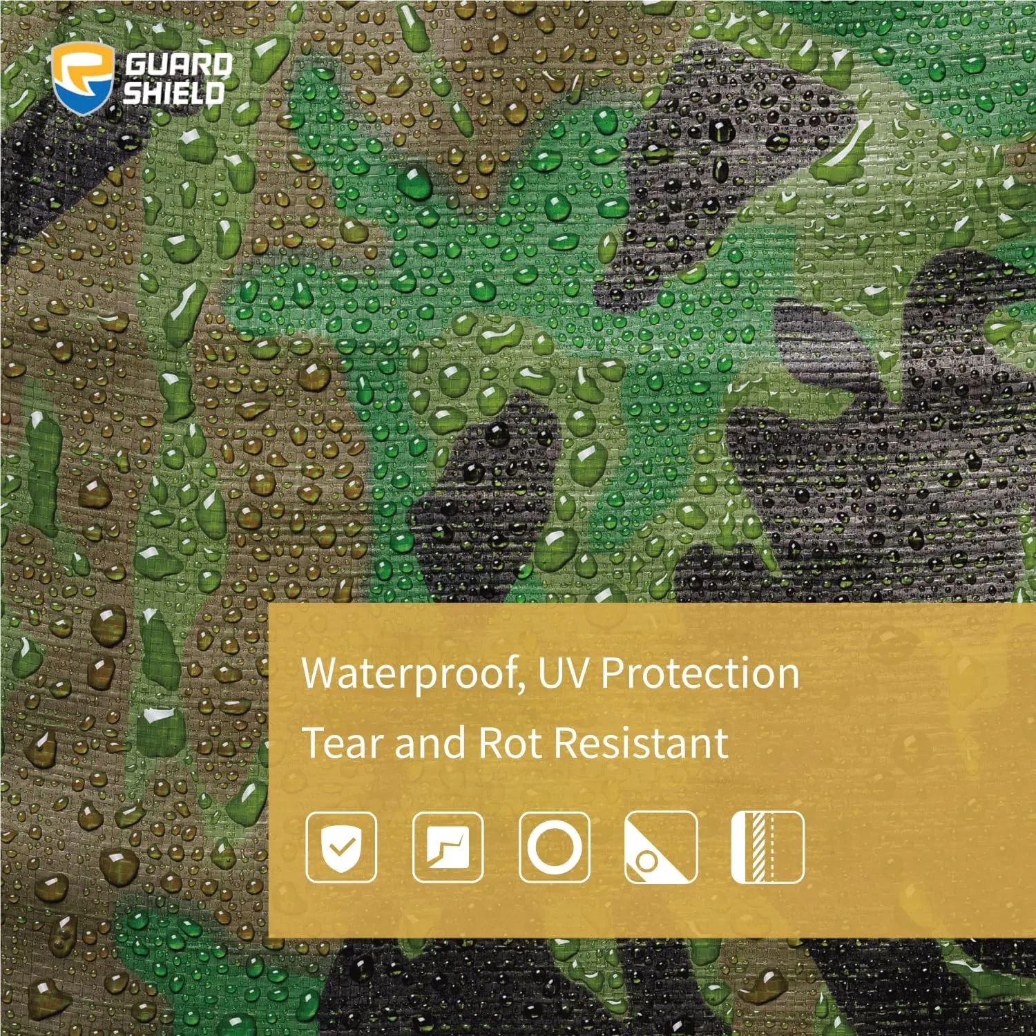 GUARD SHIELD Heavy Duty Camo Tarp Camouflage Tarps Waterproof 16x20 Feet Poly Cover 10mil