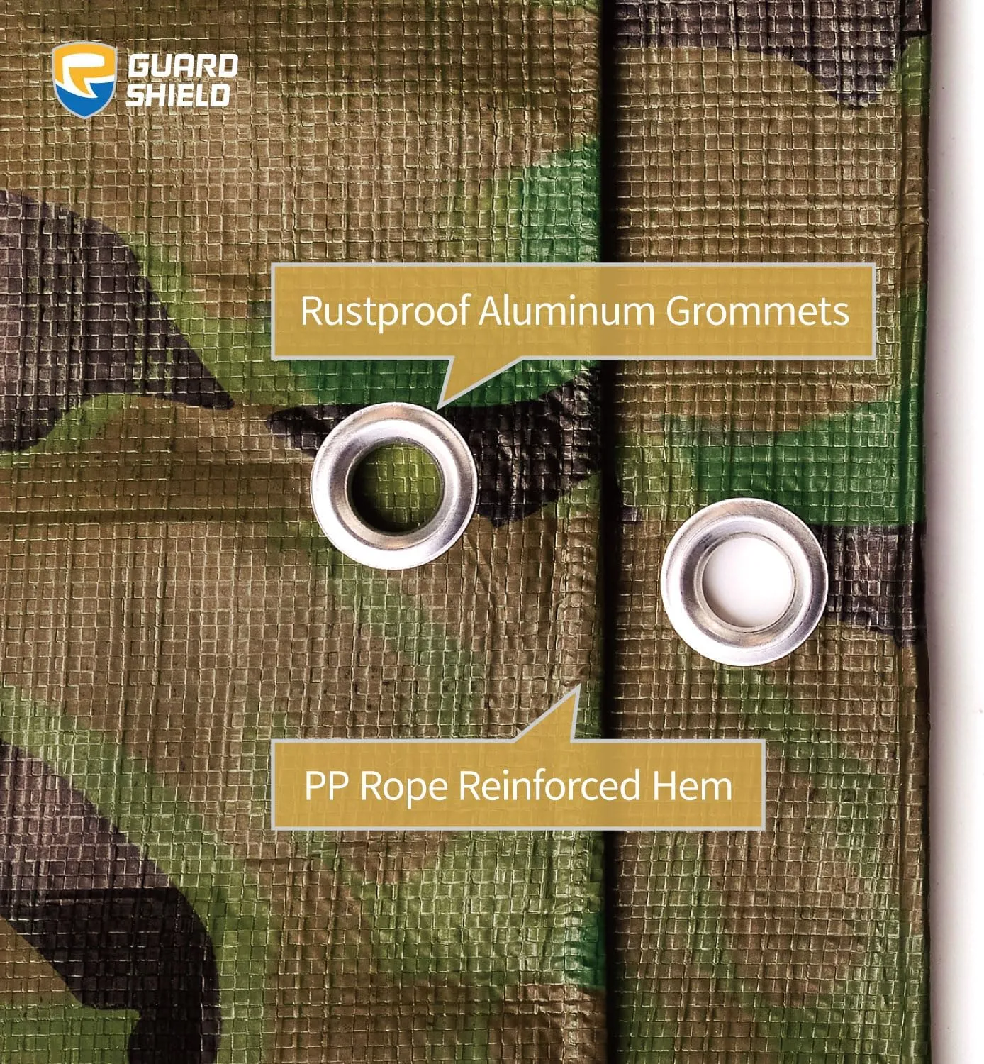GUARD SHIELD Heavy Duty Camo Tarp Camouflage Tarps Waterproof 16x20 Feet Poly Cover 10mil