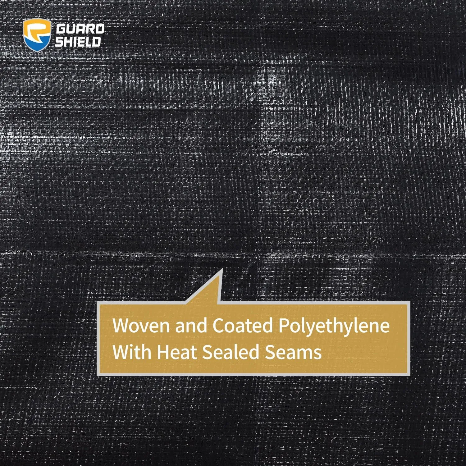 GUARD SHIELD Heavy Duty Tarp 12x12 Feet Black Tarp Large Outdoor Tarps Waterproof with Grommets Cover 12mil