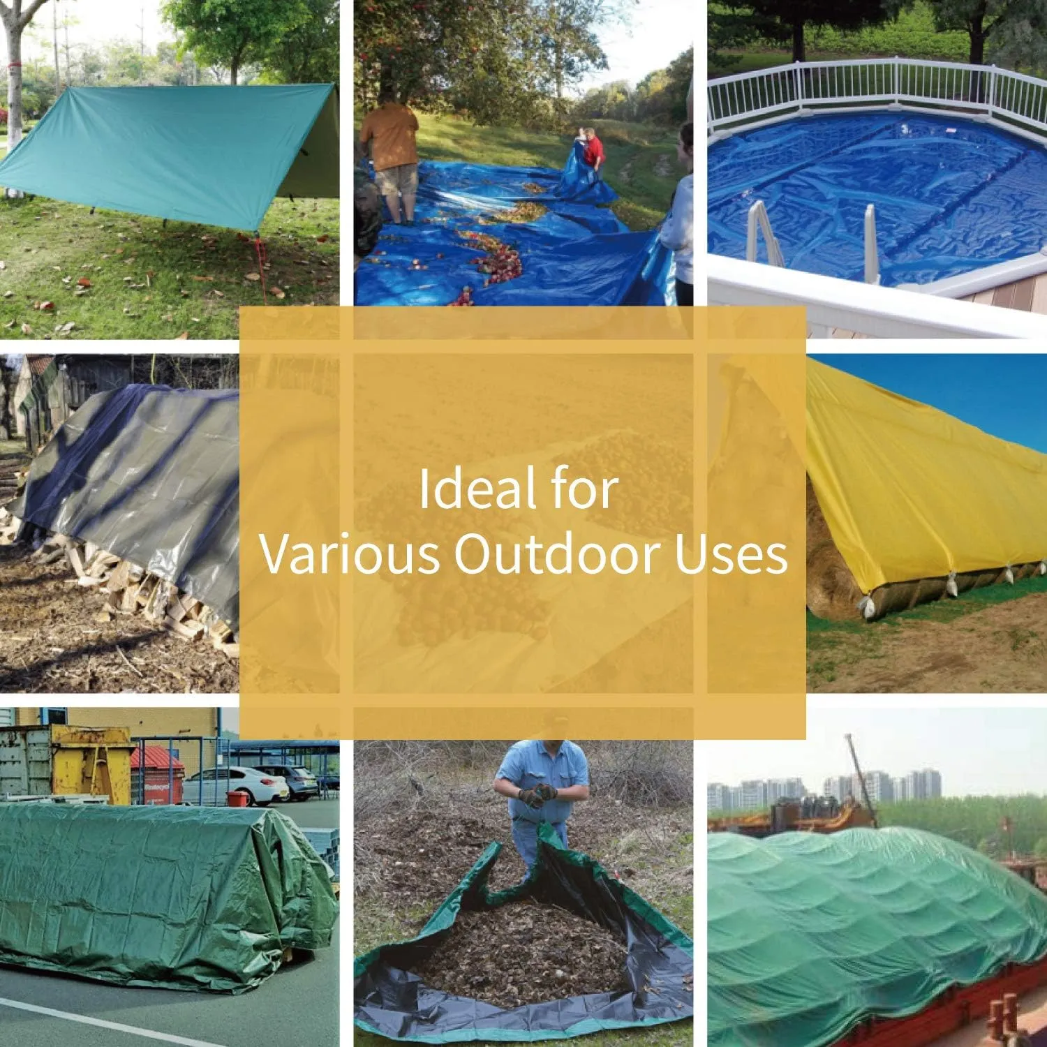 GUARD SHIELD Heavy Duty Tarp 12x16 Feet Green Multi Purpose Thick Waterproof Poly Tarp Cover 10mil