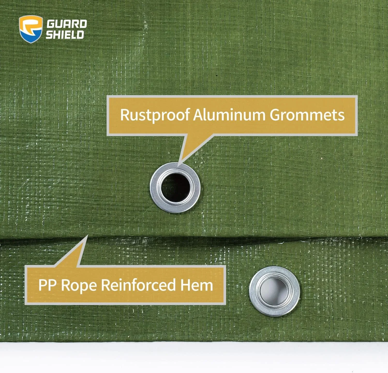 GUARD SHIELD Heavy Duty Tarp 12x16 Feet Green Multi Purpose Thick Waterproof Poly Tarp Cover 10mil