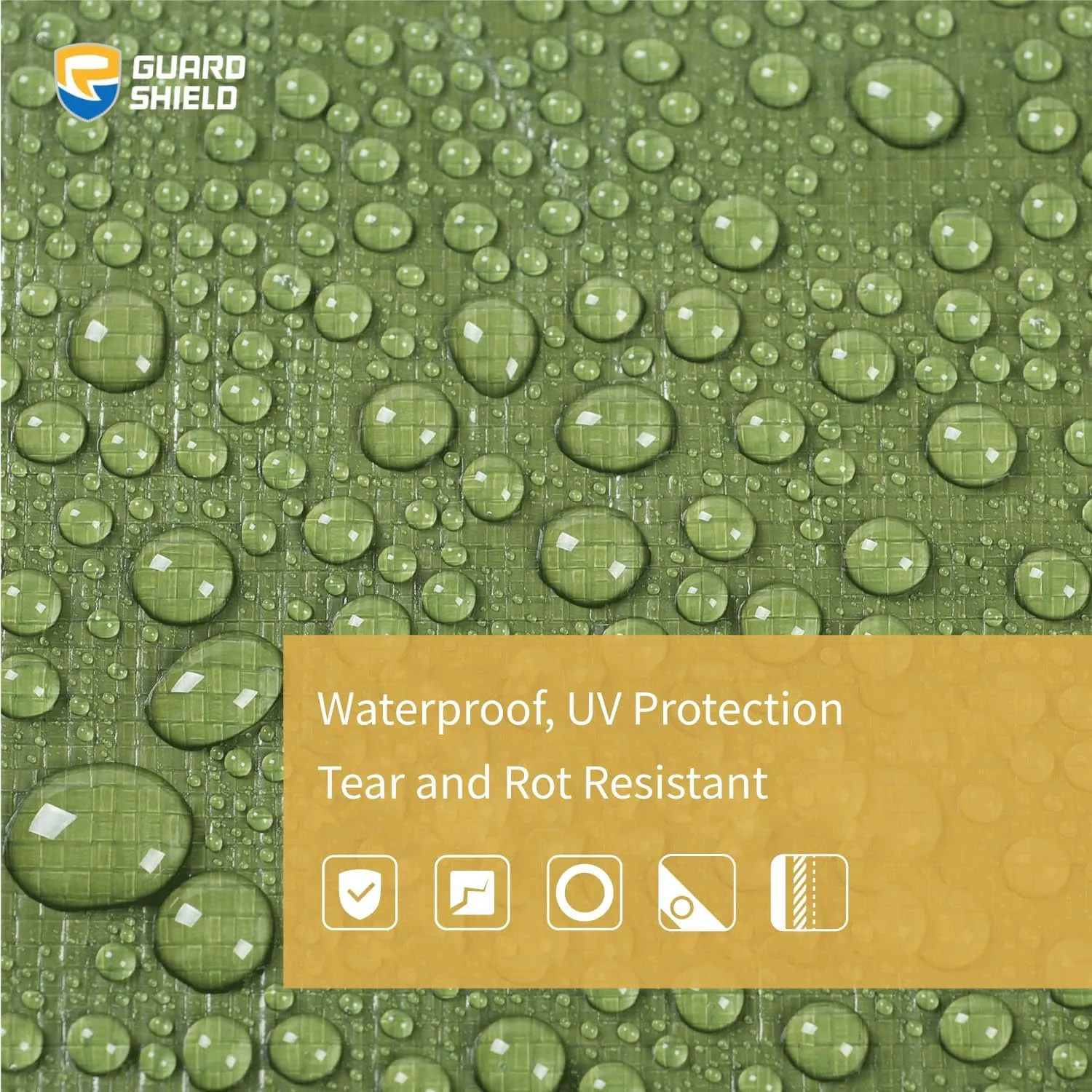GUARD SHIELD Heavy Duty Tarp 12x16 Feet Green Multi Purpose Thick Waterproof Poly Tarp Cover 10mil