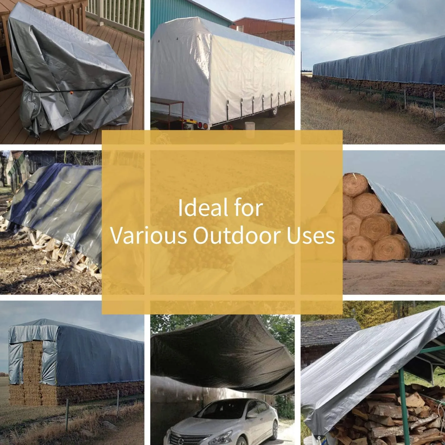GUARD SHIELD Heavy Duty Tarp 16x20 Feet Silver Multi Purpose Thick Waterproof Poly Tarp Cover 10mil