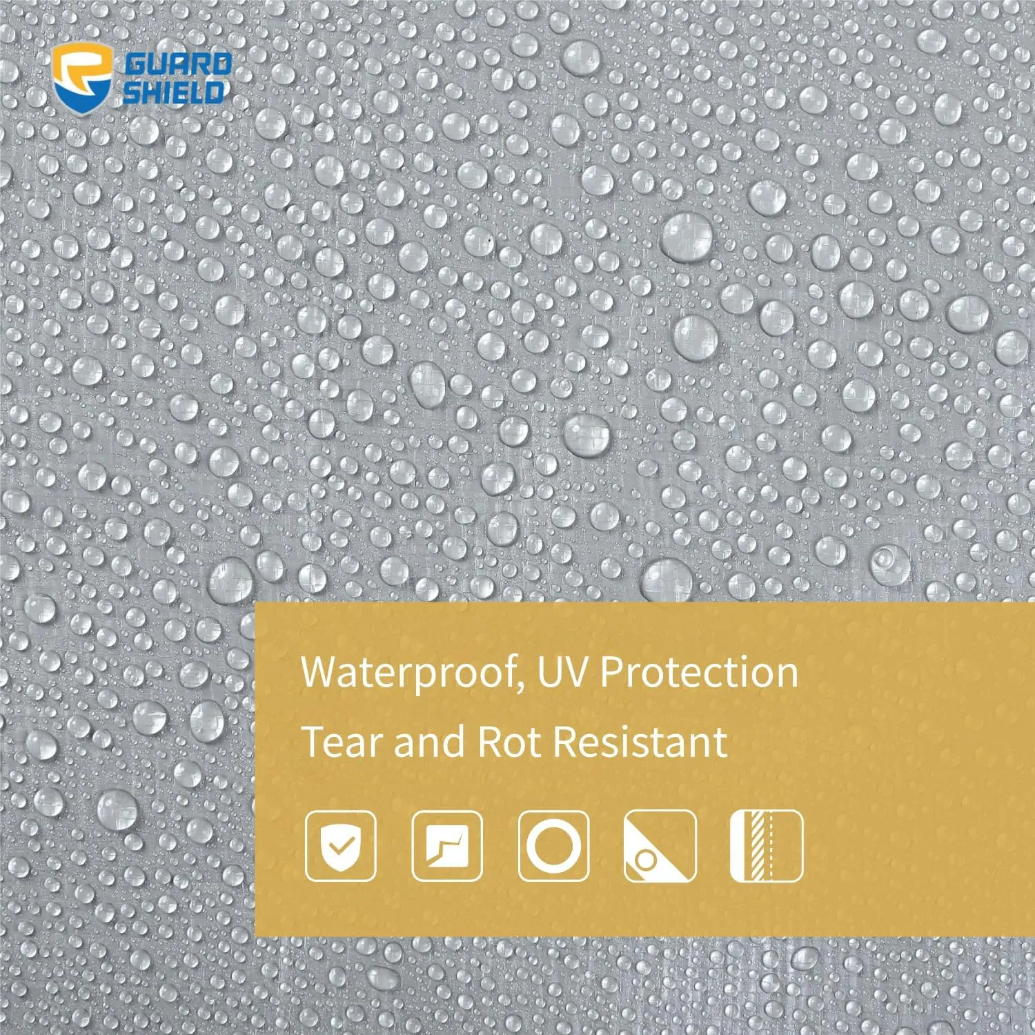 GUARD SHIELD Heavy Duty Tarp Waterproof 12x20 Feet Silver/Black Large Outdoor Tarps Cover 12mil