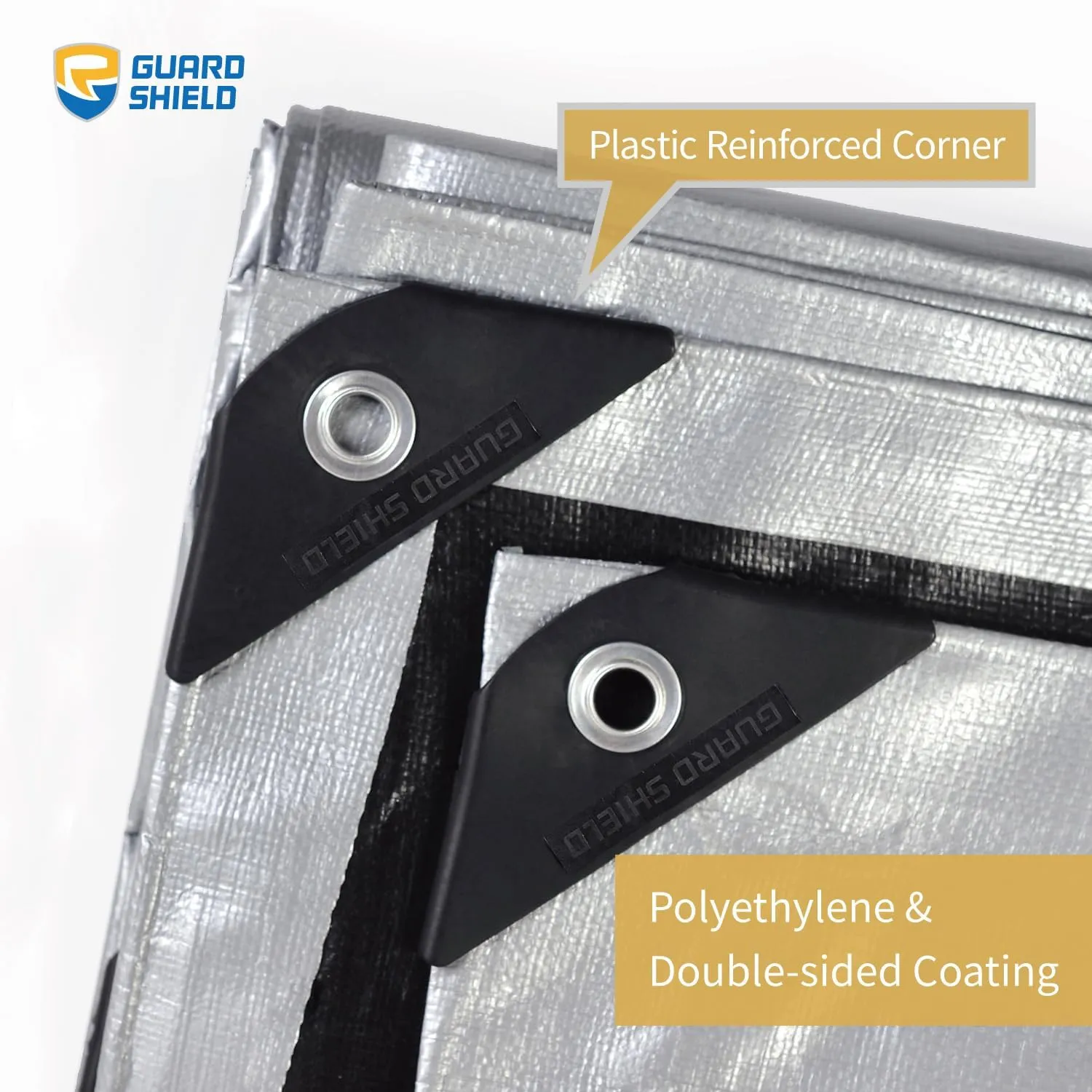 GUARD SHIELD Heavy Duty Tarp Waterproof 12x20 Feet Silver/Black Large Outdoor Tarps Cover 12mil