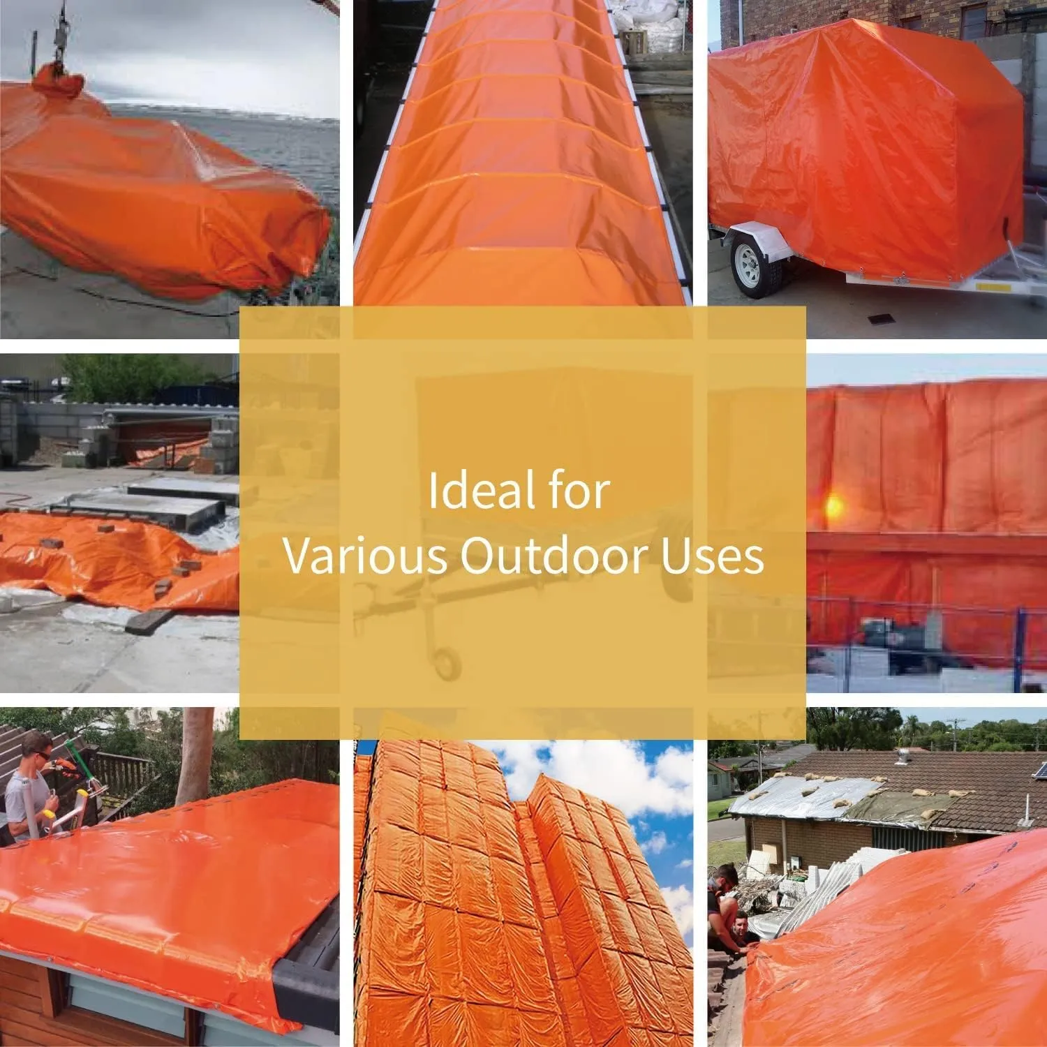 GUARD SHIELD Orange Tarp 6x6 Feet Tarps High Visibility Outdoor Poly Cover Lightweight 6mil