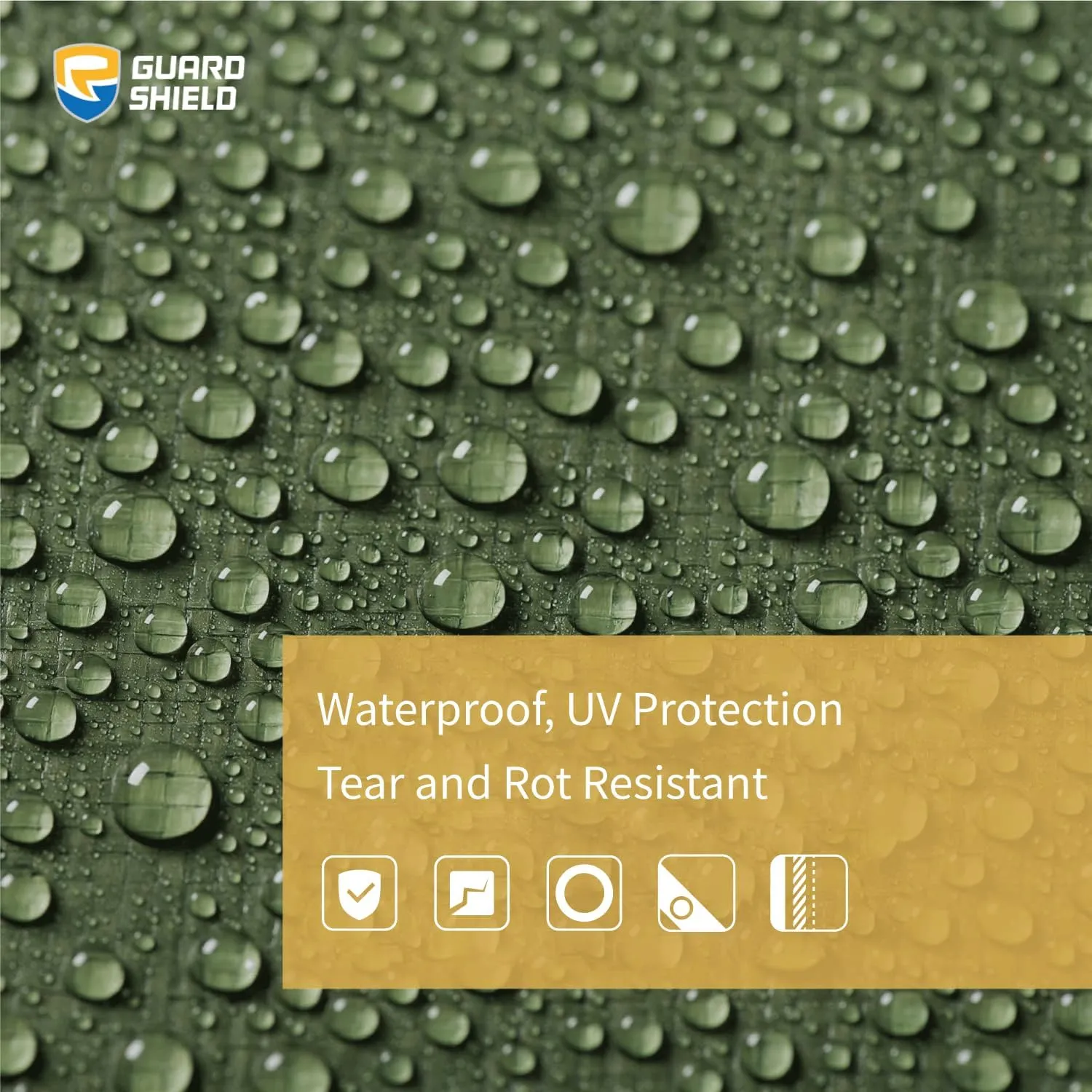 GUARD SHIELD Round Tarp Waterproof Heavy Duty Green 15 Feet Cover Outdoor Inflatable Pool Ground Cloth Tarps for Under Pool