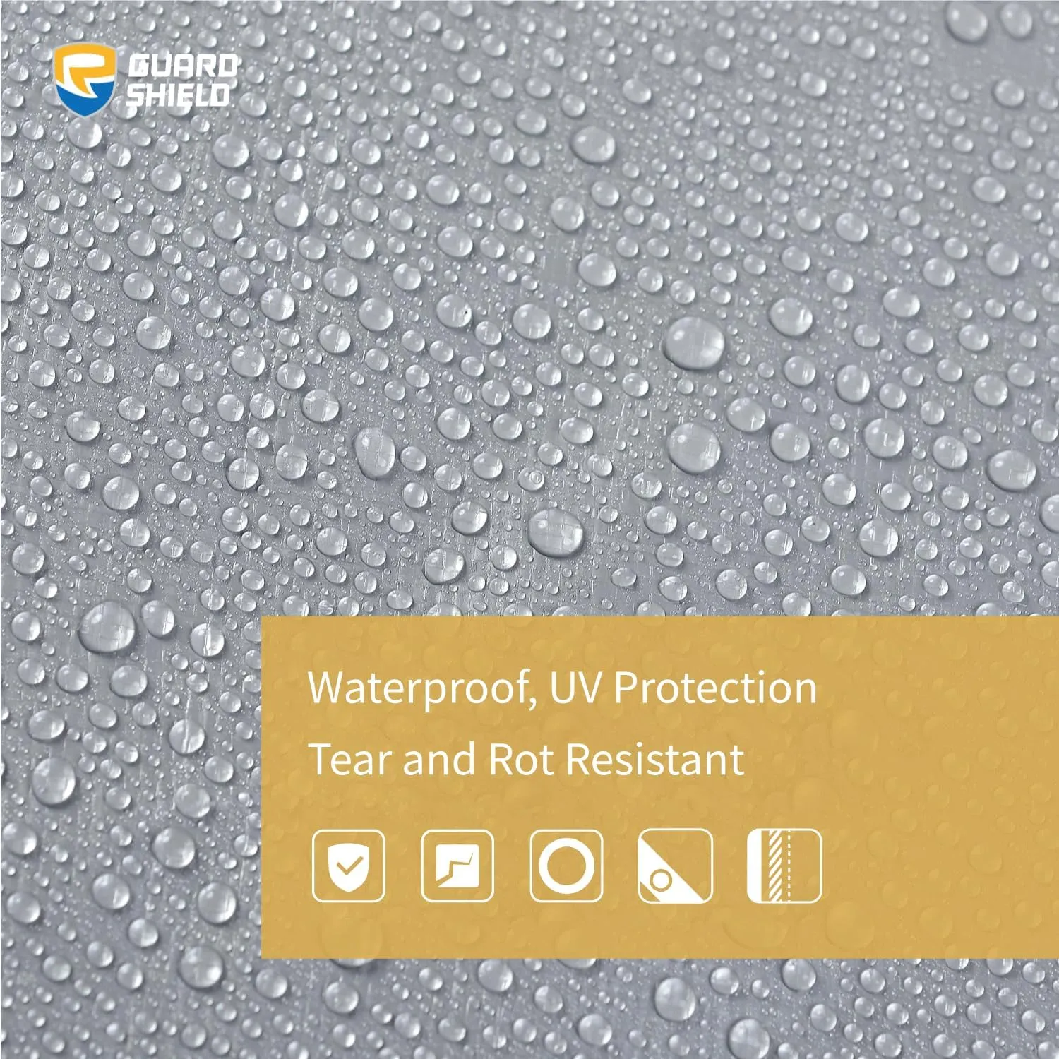 GUARD SHIELD Silver/Black Tarp Waterproof 14x14 Feet Medium Duty All Purpose Poly Tarps Cover 7mil