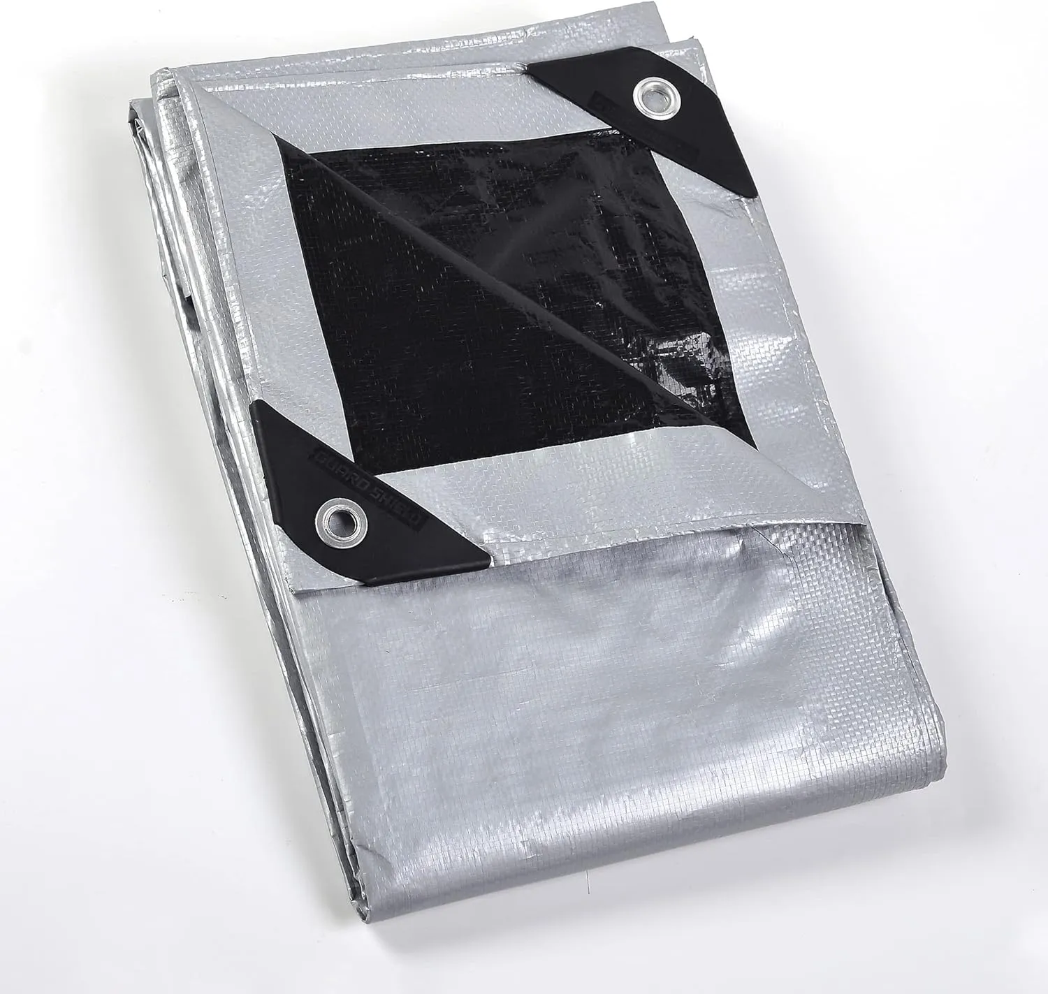 GUARD SHIELD Silver/Black Tarp Waterproof 14x14 Feet Medium Duty All Purpose Poly Tarps Cover 7mil