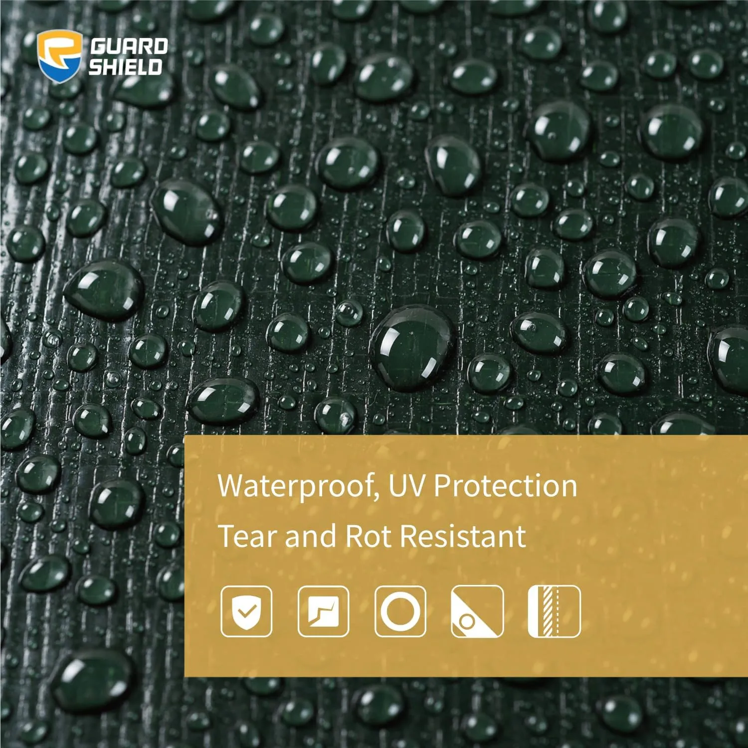 GUARD SHIELD Super Heavy Duty Green/Silver Poly Tarp Cover 12x16 Feet Waterproof 16mil Thick UV and Tear Resistant Tarpaulin with Grommets and Reinforced Edges