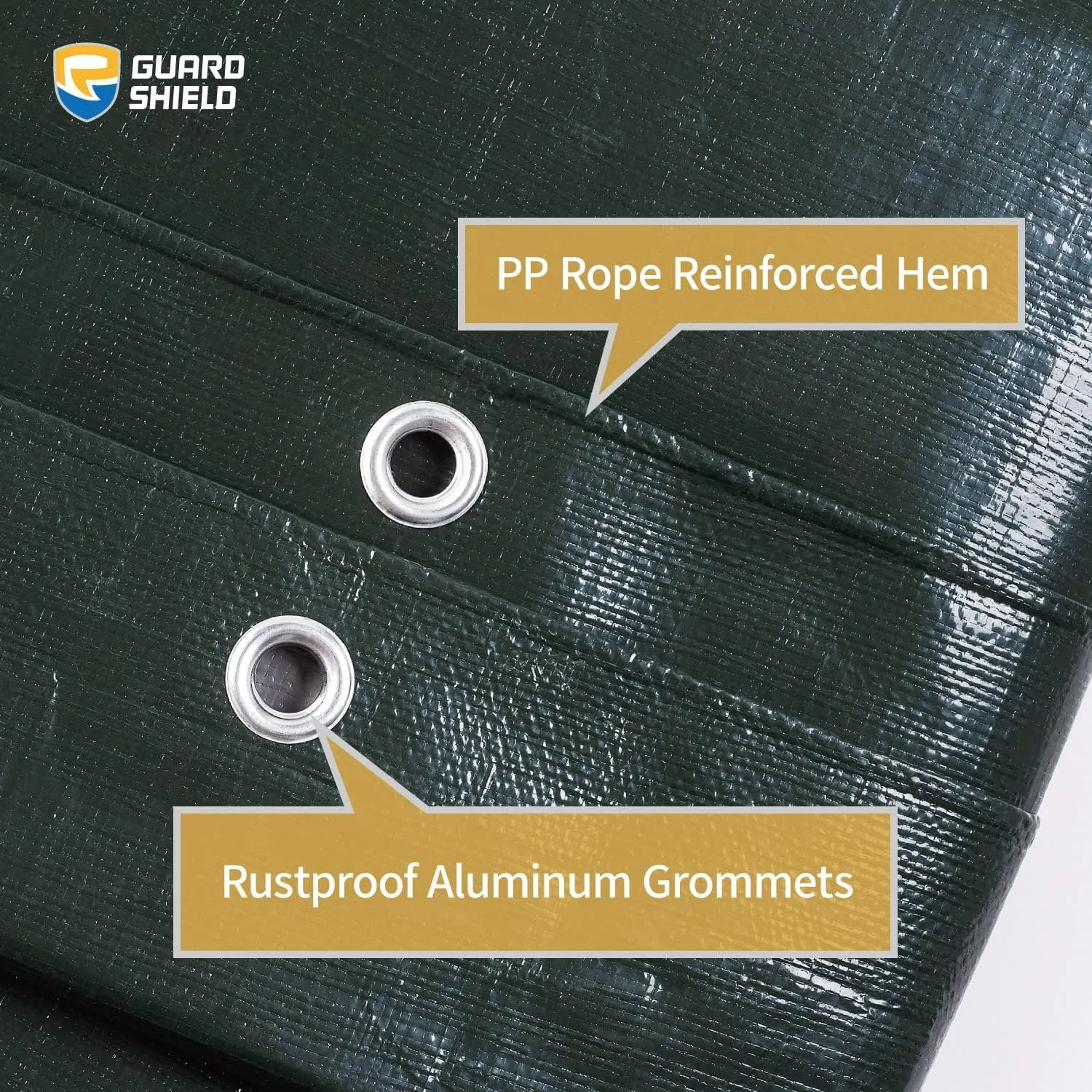 GUARD SHIELD Super Heavy Duty Green/Silver Poly Tarp Cover 12x16 Feet Waterproof 16mil Thick UV and Tear Resistant Tarpaulin with Grommets and Reinforced Edges