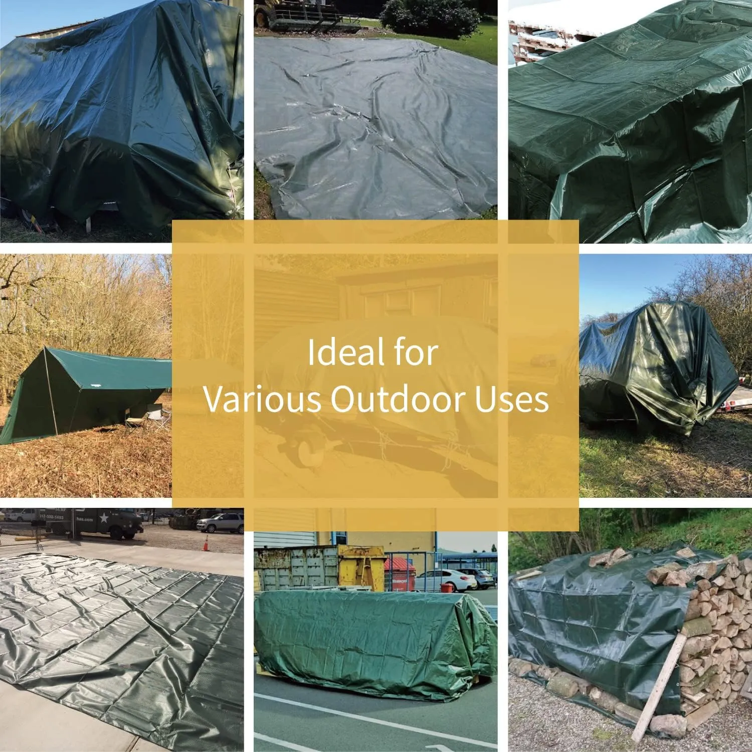 GUARD SHIELD Super Heavy Duty Green/Silver Poly Tarp Cover 12x16 Feet Waterproof 16mil Thick UV and Tear Resistant Tarpaulin with Grommets and Reinforced Edges