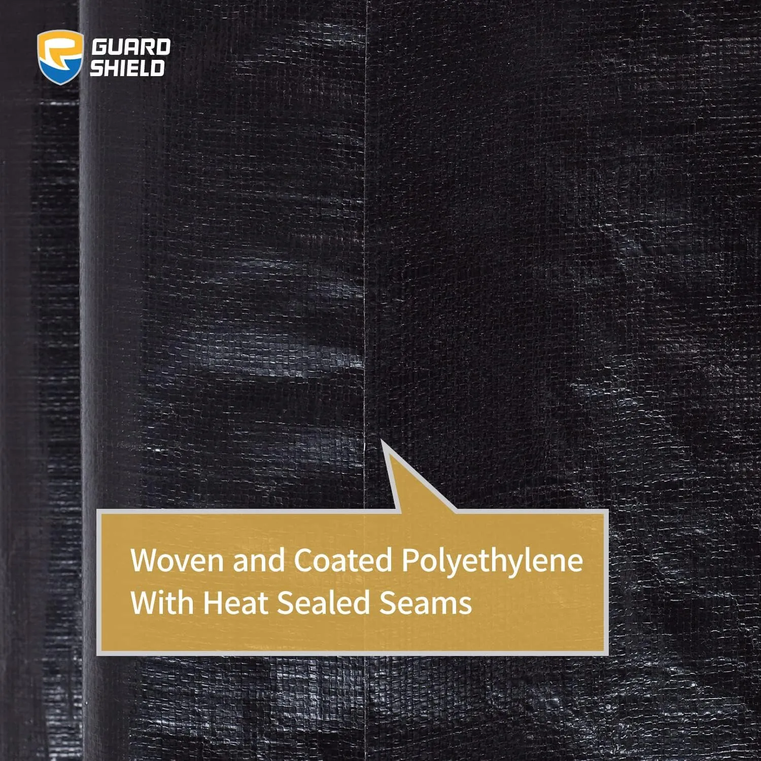 GUARD SHIELD Tarps Heavy Duty Waterproof 20x20 Feet Black Poly Tarp Cover Square Outdoor Thick UV Resistant Tarpaulin with Grommets 10mil