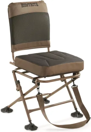 Guide Gear Huntrite 360 Swivel Hunting Blind Chair, 300 Pound Capacity, Folding, Lightweight, Portable, Padded Cushion Hunting Seat, Hunt Gear and Equipment, Black