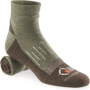 Guide Gear Men's Merino Wool Blend Midweight Quarter Crew Socks, 3 Pairs