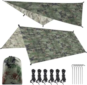Hammock Rain Fly Lightweight Waterproof Tent Tarp Camping Backpacking Tarp Shelter 10x10ft Camping Accessories