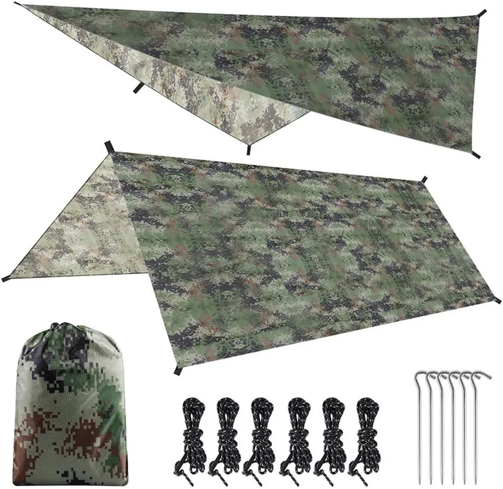 Hammock Rain Fly Lightweight Waterproof Tent Tarp Camping Backpacking Tarp Shelter 10x10ft Camping Accessories