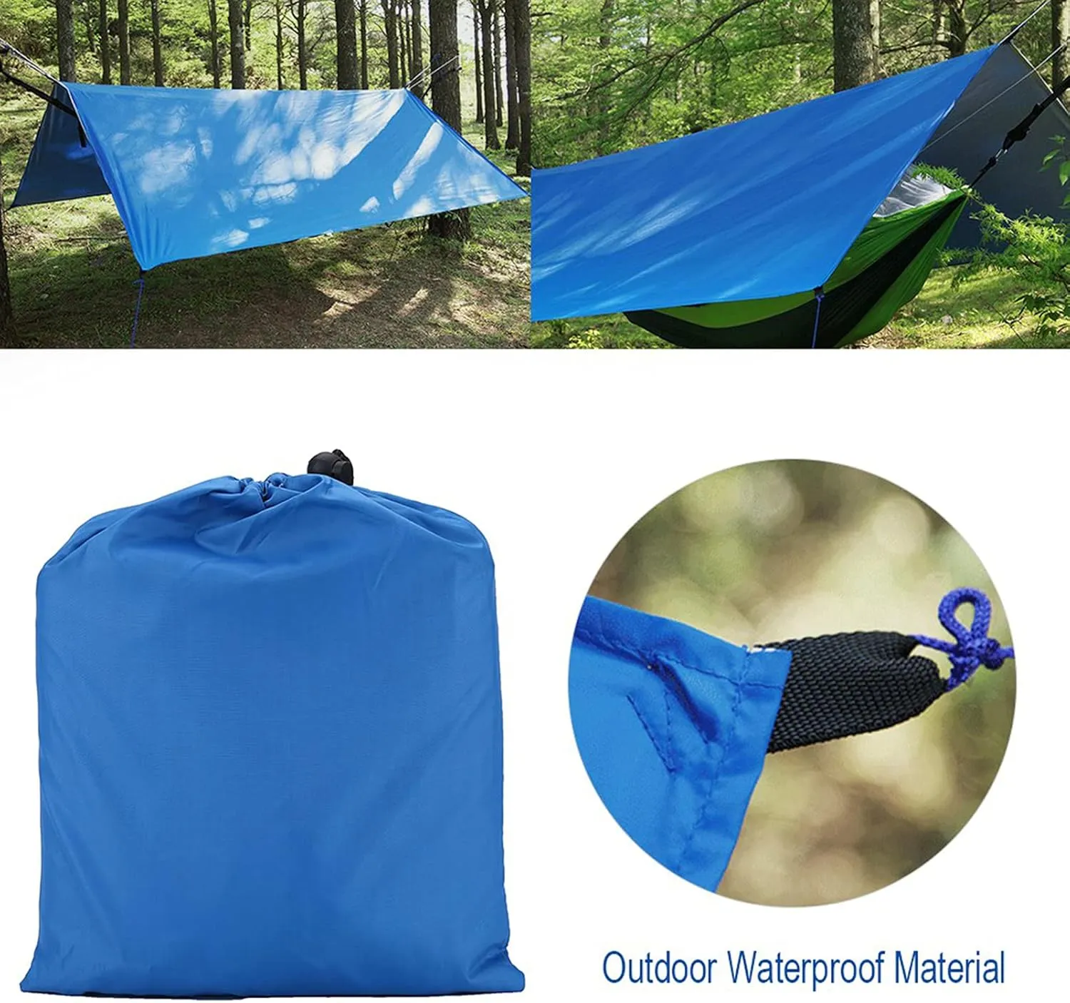 Hammock Tarp, Outdoor Camping Tarp, Portable Lightweight Rain Fly for Tent, Lightweight Tarps for Backpacking, Suitable for Camping, Traveling