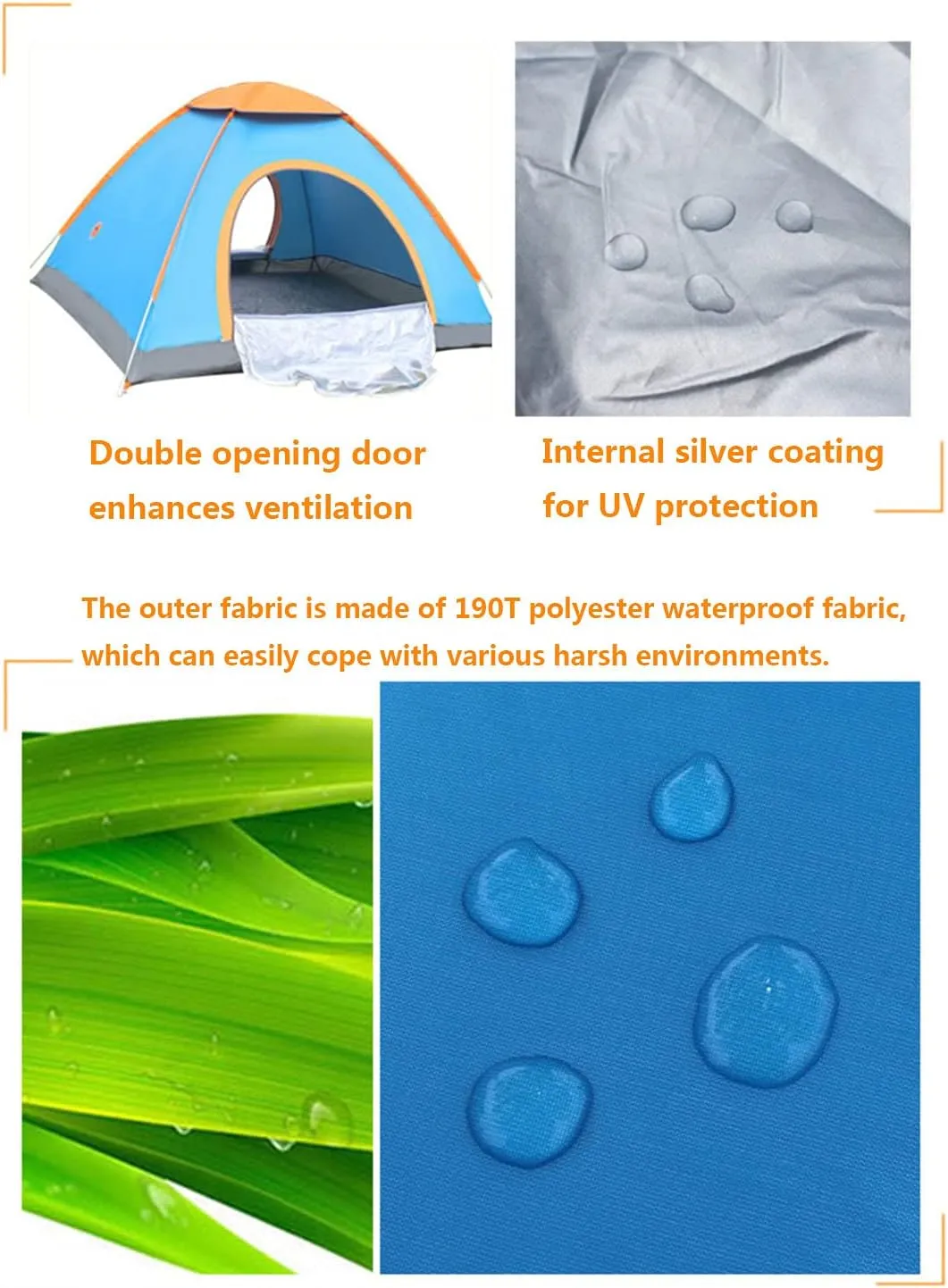 Hand-Throwing Automatic Quick-Opening Tent Two-Person Beach Camping Outdoor Travel Single-Layer Tent, Family Picnic Waterproof and Mosquito-Proof Tent (Green 200 * 150 * 120CM) (Camouflage 2