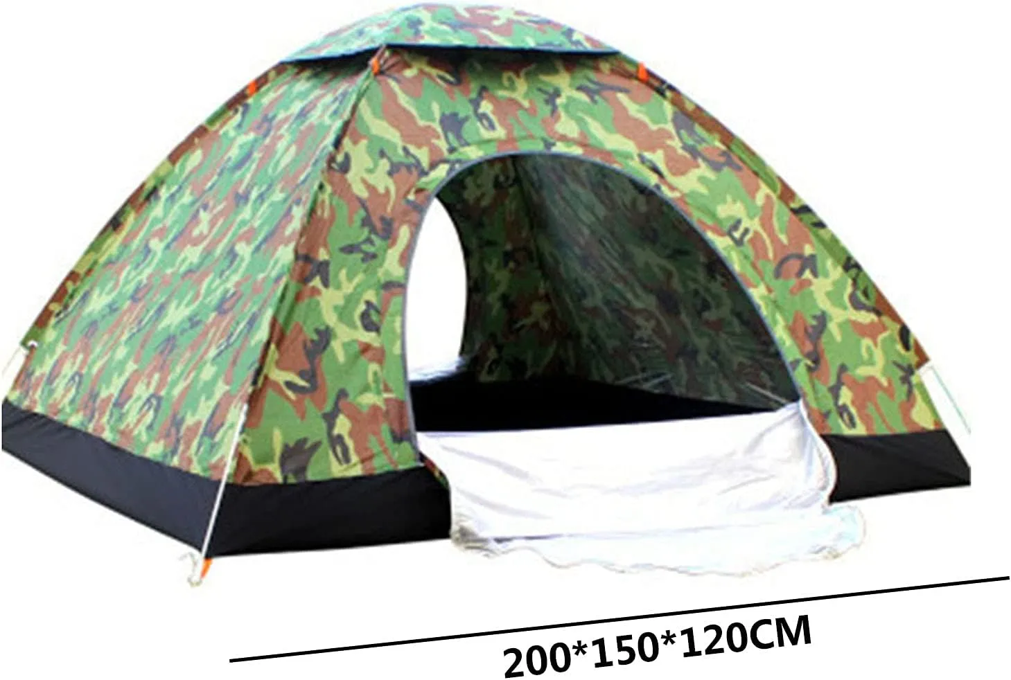 Hand-Throwing Automatic Quick-Opening Tent Two-Person Beach Camping Outdoor Travel Single-Layer Tent, Family Picnic Waterproof and Mosquito-Proof Tent (Green 200 * 150 * 120CM) (Camouflage 2