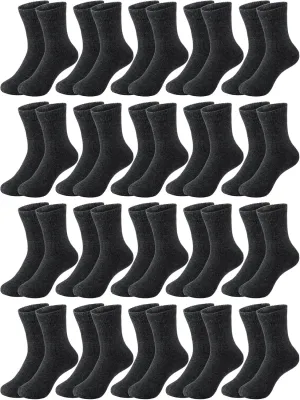 Handepo 20 Pairs Men's Wool Socks Bulk Thermal Winter Thick Cozy Interior Warm Boot Socks Gift for Women Men Christmas
