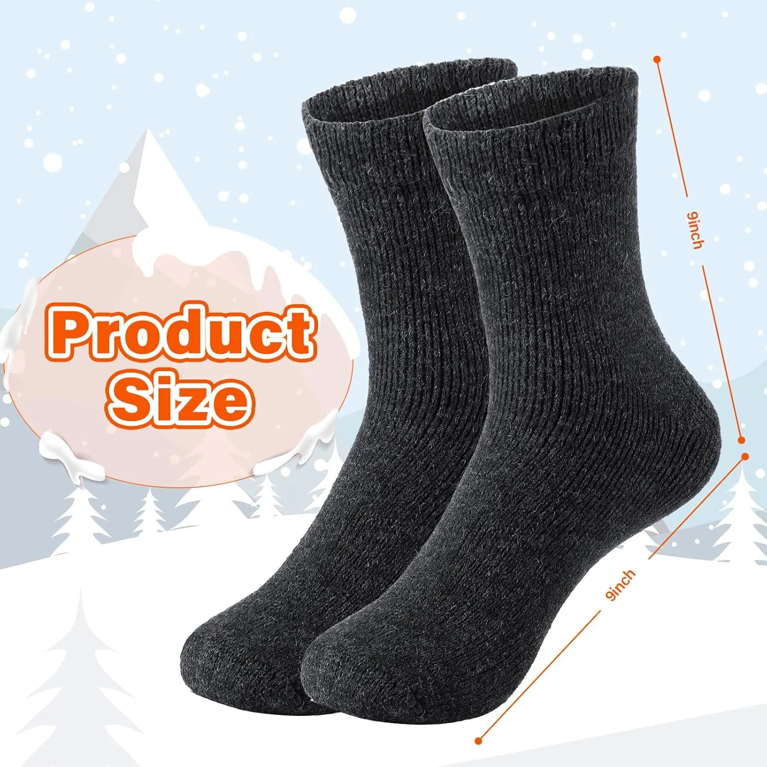Handepo 20 Pairs Men's Wool Socks Bulk Thermal Winter Thick Cozy Interior Warm Boot Socks Gift for Women Men Christmas