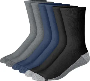 Hanes Men's Max Cushioned Crew Socks, Moisture-Wicking with Odor Control, Multipack