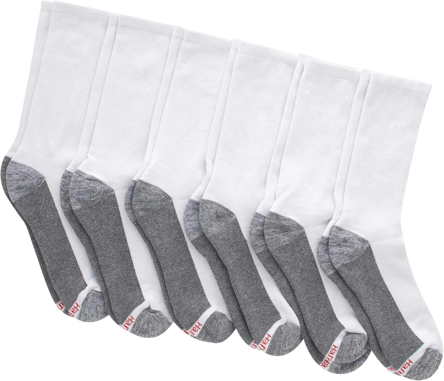 Hanes Men's Max Cushioned Crew Socks, Moisture-Wicking with Odor Control, Multipack