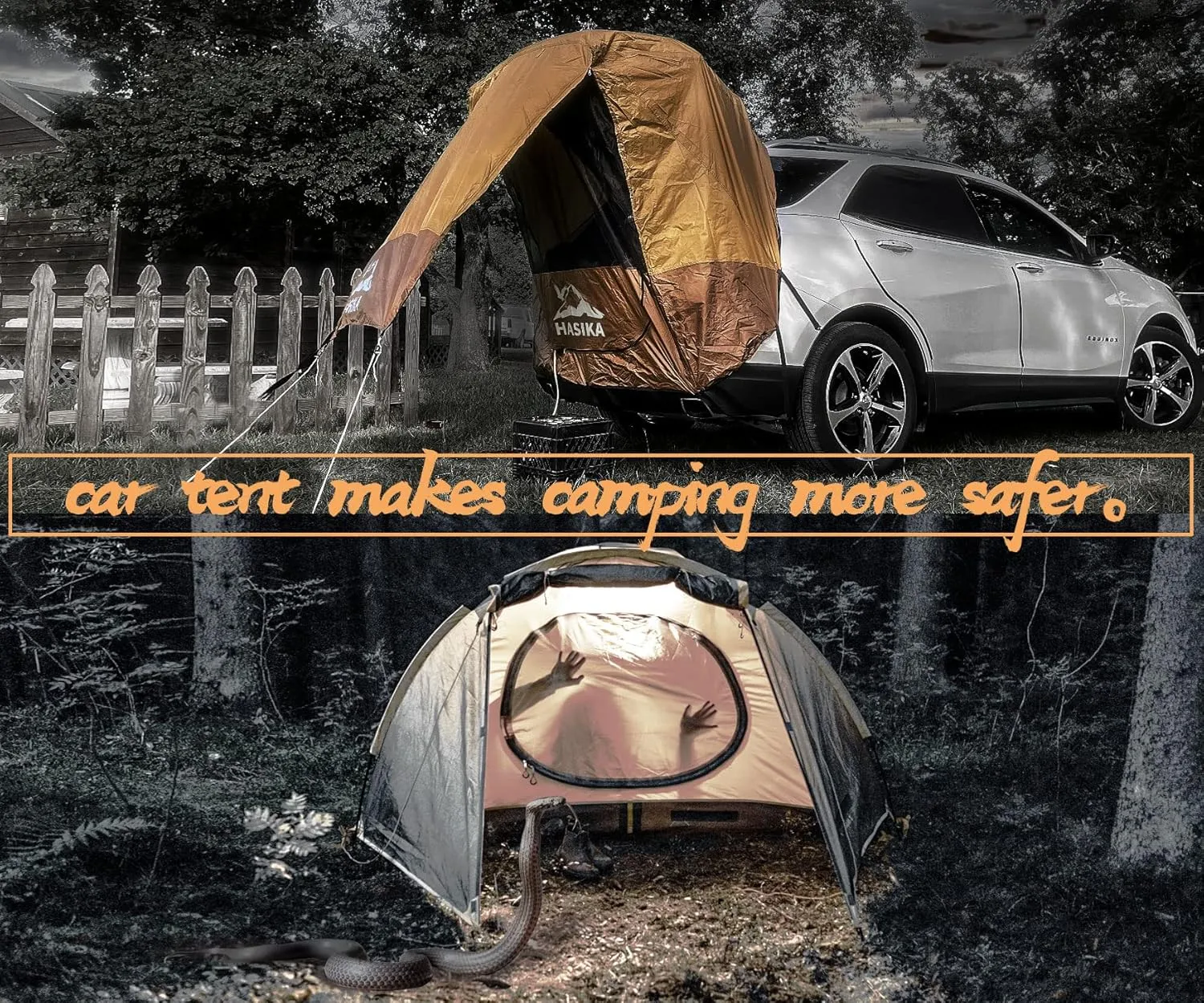 Hasika Camping Tent 2 Person Sun Shade Privacy Shelter Easy Set Up 120 Seconds Waterproof 3000MM UPF 50  Yellow