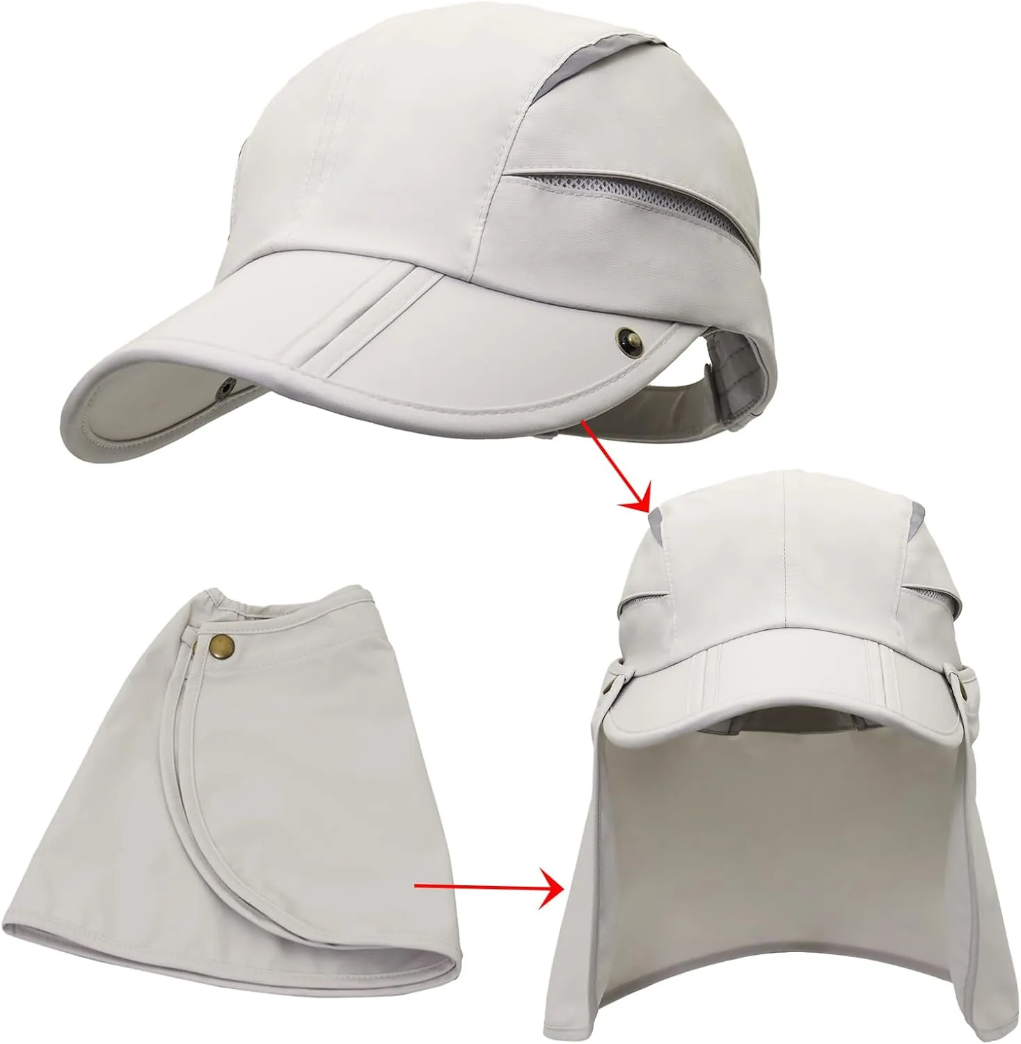 Hat with Neck Protection Detachable Multi-Purpose Summer Sun Hat Sun Protection Breathable Quick Dry UV Protection