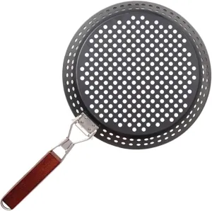 Healifty Foldable Grilling Skillet for Camping Portable Bbq Frying Pan with Handle Multi Functional Steak and Meat Cooking Plate for Outdoor Cooking and Picnics