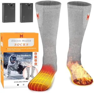 Heated Socks for Men and Women, Battery Operated Socks Washable Electric Heated Socks for Hiking Camping Skiing Fishing Hunting Mountaineering
