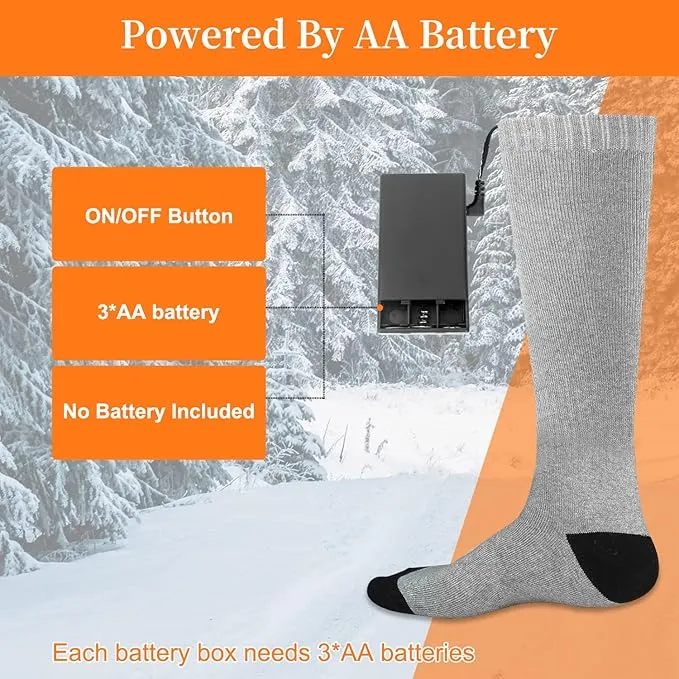 Heated Socks for Men and Women, Battery Operated Socks Washable Electric Heated Socks for Hiking Camping Skiing Fishing Hunting Mountaineering