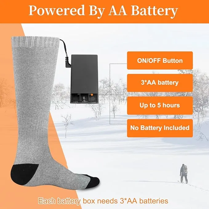 Heated Socks for Men Women, Battery Heated Socks, Electric Heating Socks for Men Women Camping Fishing Cycling Skiing Skating Hunting Hiking
