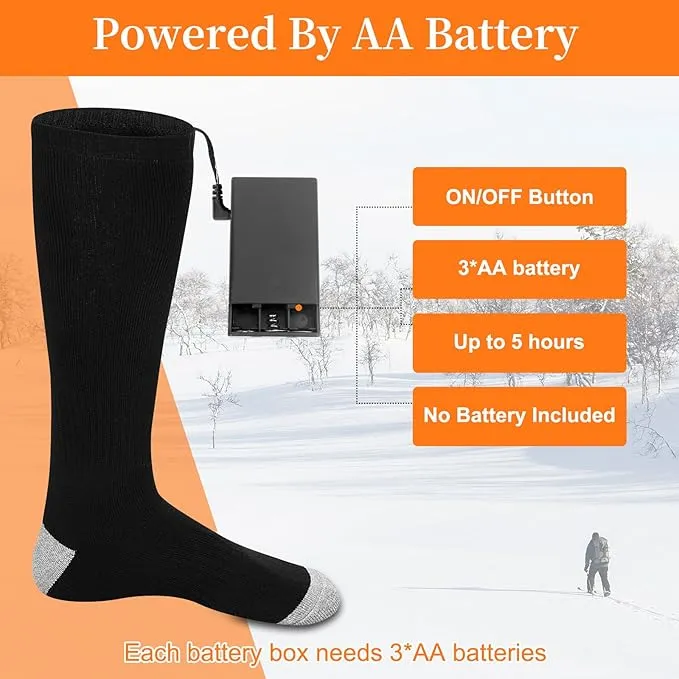 Heated Socks for Men Women, Battery Heated Socks, Electric Heating Socks for Men Women Camping Fishing Cycling Skiing Skating Hunting Hiking