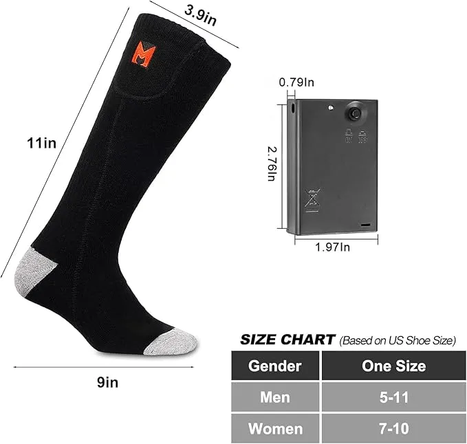 Heated Socks for Men Women, Battery Heated Socks, Electric Heating Socks for Men Women Camping Fishing Cycling Skiing Skating Hunting Hiking