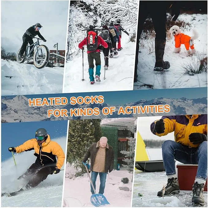 Heated Socks for Men Women, Battery Heated Socks, Electric Heating Socks for Men Women Camping Fishing Cycling Skiing Skating Hunting Hiking