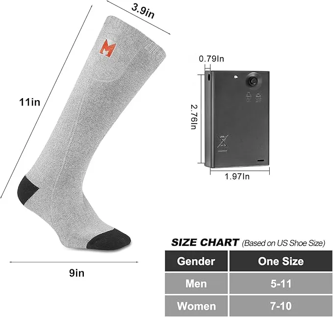 Heated Socks for Men Women, Battery Heated Socks, Electric Heating Socks for Men Women Camping Fishing Cycling Skiing Skating Hunting Hiking